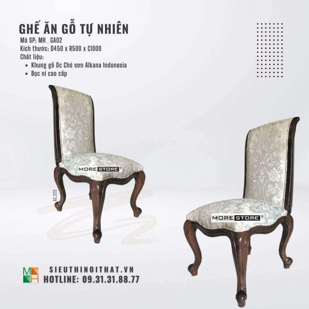  Ghế ăn gỗ tự nhiên MH - GA02